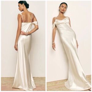 NWT Reformation Ronda Silk Dress in Ivory